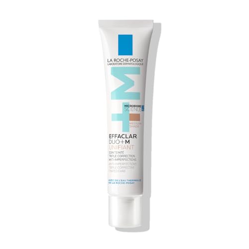 La Roche Posay - Tratamiento corrector facial, Antiacné, Combate las manchas, los puntos negros y las imperfecciones, Con efecto anti-recaída, Con niacinamida, Effaclar Duo+M Unifiant Medio, 40 ml