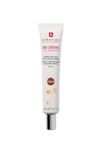 Erborian - BB Crema de Ginseng - Crema Perfeccionadora 5-en-1 - Cuidado con efecto "piel de bebé" 5-en-1 Cuidado facial con SPF 20 - Cosmético Coreano - Chocolate 40 ml