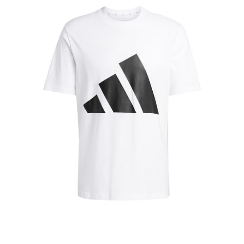 adidas Uomo Essentials Big Logo Single Jersey tee, White/Black, S