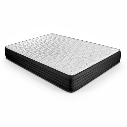 DUÉRMETE ONLINE - Colchón Viscoelástico Pocket Visco Reversible (Cara Invierno-Verano) Firmeza-Dureza Media-Alta, Grosor 20cm, Antiácaros, Antibacterias e Hipoalergénico, 90x190