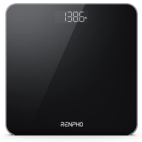 RENPHO Báscula de Baño Digital, Balanza Peso Corporal de Alta Precisión, Tecnología Step-On, 400 Lb, Vascular de Peso Electronica en kg/lb/st, Plataforma Grande de 28 x 28 cm, Core 1S