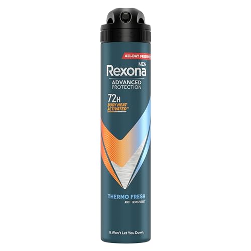 Rexona Men Advanced Protection Desodorante Antitranspirante Aerosol Hombre Thermo Fresh 72 Horas con Tecnología Body Heat Activated 200 ML