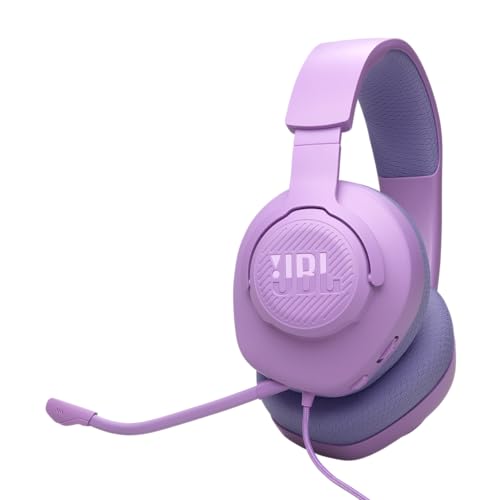 JBL Quantum 100M2 - Auriculares Circumaurales para Gaming con JBL QuantumSOUND Signature, Micrófono Desmontable y Diseño Violeta