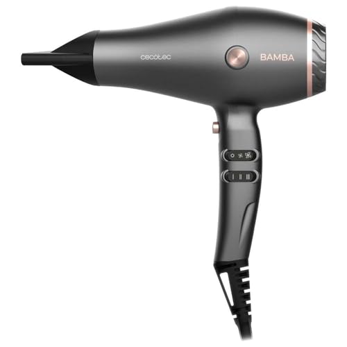Cecotec Secador Bamba IoniCare Harmony - 2600W, Ajuste de Temperatura y Velocidad, Tecnología HairCare, Ion Real, 1.8m, 2 Boquillas