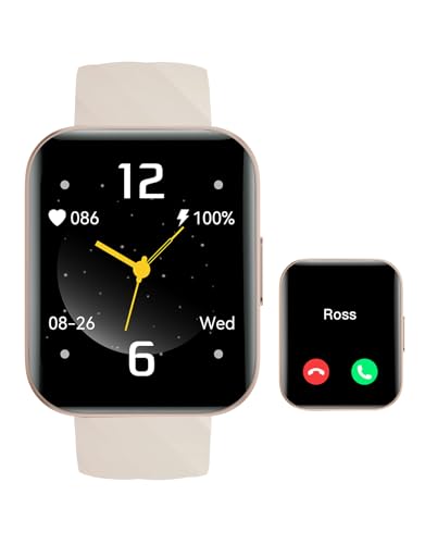 ASIAMENG Reloj Inteligente Hombre Mujer Smartwatch Podómetro IP68 Calorías Cronómetro Menstrual Llamada de notificación SMS Multideporte para Android iOS (Blanquecino)