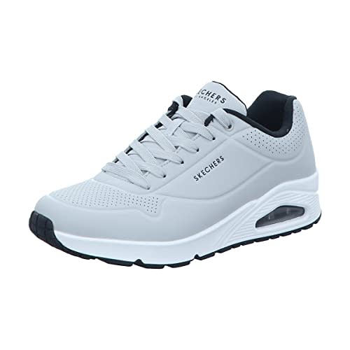 Skechers Uno Stand On Air, Zapatillas Hombre, Light Gray Durabuck Black Trim, 43 EU