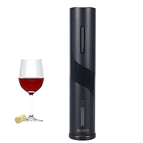 AIKARO - Abrebotellas de vino eléctrico Sacacorchos electrónico automático, A pilas