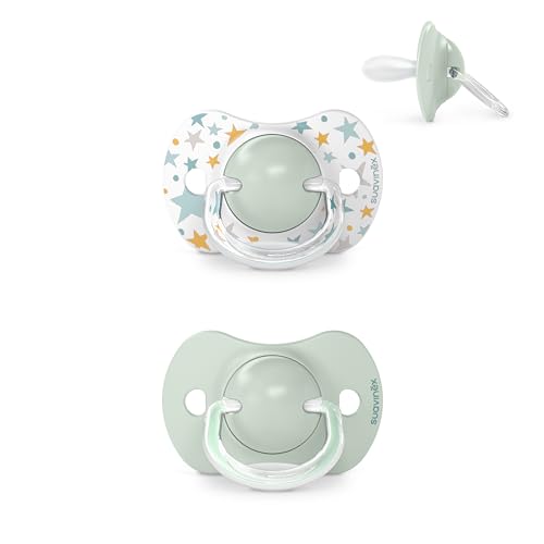 Suavinex, Pack de 2 Chupetes con Tetina Fisiológica de Silicona SX Pro, para Bebés 6-18 Meses, Tetina más Plana y Flexible, Respeta el Desarrollo Bucodental, Dreams Azul