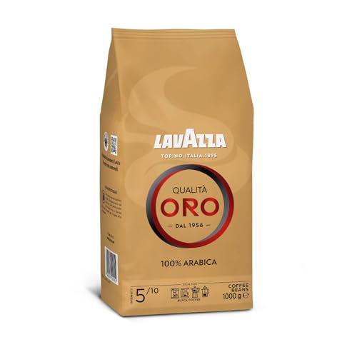 Lavazza Qualità Oro Café en Grano Natural - 1 kg - Arábica 100% - Intensidad 5 - Tueste Medio - Ideal para Espresso