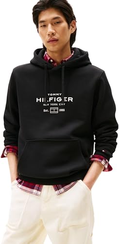 Tommy Hilfiger Sudadera Hombre Oval Graphic con Logotipo, Negro (Black), XXL