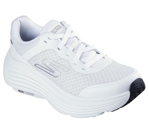 Skechers MAX Cushioning Endeavour Canova - Tenis para Mujer Blanco/Negro - 39.5 EU