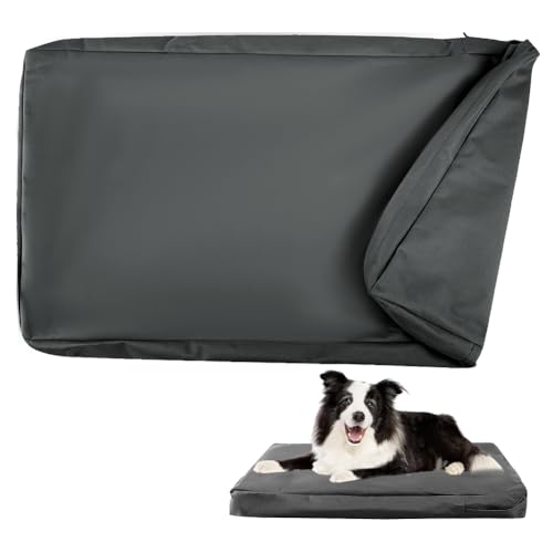 DUJUIKE - Funda Impermeable para Cama de Perro, Funda de Repuesto para Jaula, Funda de Repuesto para Almohadilla, Lavable, extraíble, con Cremallera, Protector de colchón (Negro, L(102 x 69 x 10cm))