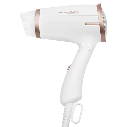 Proficare HT 3009 - Secador de Pelo de Viaje con Mango Plegable, 1400 W, Blanco