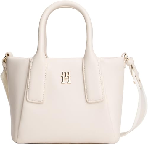 Tommy Hilfiger TH Essential Mini Tote AW0AW18371 - Bolsa de Mano Beige (Soft Cream) para Mujer