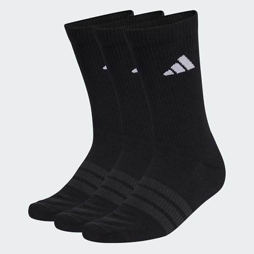 adidas Unisex adulto CUSHIONED SPORTSWEAR CREW SOCKS 3 PAIR PACK, black/black/white, 42-45