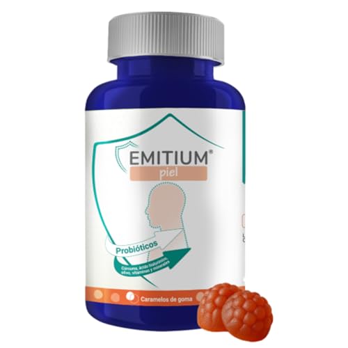 Gominolas para la Piel | Ácido Hialurónico, Cúrcuma, Vitaminas y Probióticos | Hidratación, Nutrición y Firmeza | EMITIUM Piel