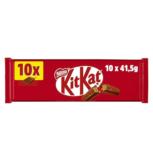 KitKat Galleta recubierta de chocolate con leche (67,2%) - Paquete de 10 x 41.50 gr - Total: 415 gr
