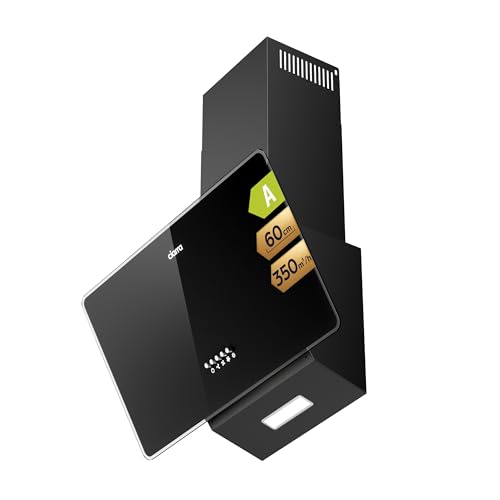 CIARRA CAB6750 Campana Extractora Cocina 60cm Clase A 350 m³/h 3 Velocidades Recirculación Interna Filtro Carbono Negro