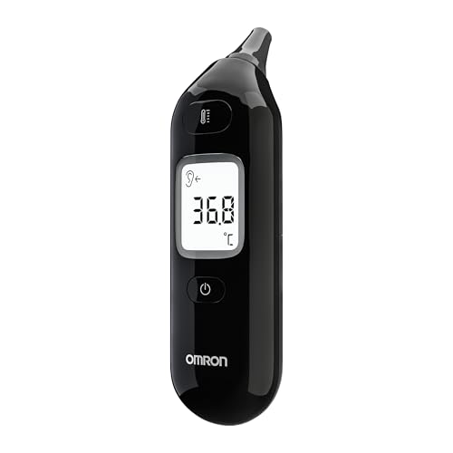OMRON Gentle Temp 533 Termómetro digital – Termómetro oído bebé e infantil, termómetro infrarrojos sin cubiertas de sonda, medición 1 segundo, preciso, silencioso, memoria 30 lecturas, negro