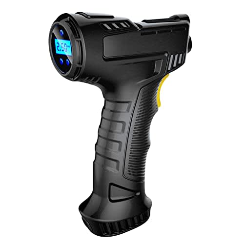 Shkalacar Compresor Aire Portatil Inalámbrico 120 W, Inflador Neumaticos Recargable USB de Mano, Pantalla Digital, Bomba Inflable, Manómetro