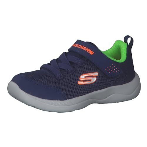 Skechers SKECH-STEPZ 2.0 MINI WANDERER - Zapatillas para Niños, Navy Textile/Synthetic/Lime & Orange Trim, 26 EU