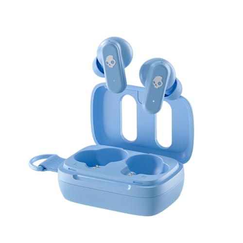Skullcandy Dime 3 Wireless Earbuds - Auriculares Bluetooth con Aislamiento de Ruido, Hasta 20 Horas de Batería y Micrófono - Preppy Blue
