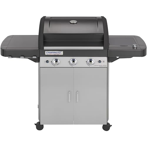 Barbacoa de Gas Campingaz 3 Series Classic LS Plus - 11.9 kW con 3 Quemadores de Acero Inoxidable y Asador Lateral - Sistema InstaClean