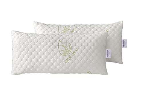 Todocama - Almohada Viscoelástica Aloe Vera con Copos 100% Viscoelásticos (Pack 2 x 70 cm) - Firmeza Media-Alta - Termorregulable - Tejido Stretch Aloe Vera - Fabricado en España