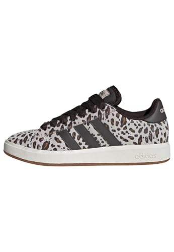 adidas Mujer Grand Court Base 00s Shoes - Zapatillas en Crystal Linen/Aurora Coffee/Core White - Talla 36 2/3 EU