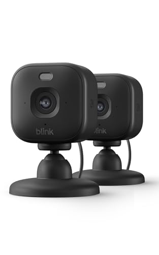 Cámara Mini 2K+ Blink (última generación) | Cámara de seguridad doméstica con enchufe, resolución de vídeo 2K, zoom de 4 aumentos, visión nocturna en color | Compatible con Alexa | 2 cámaras - Negro