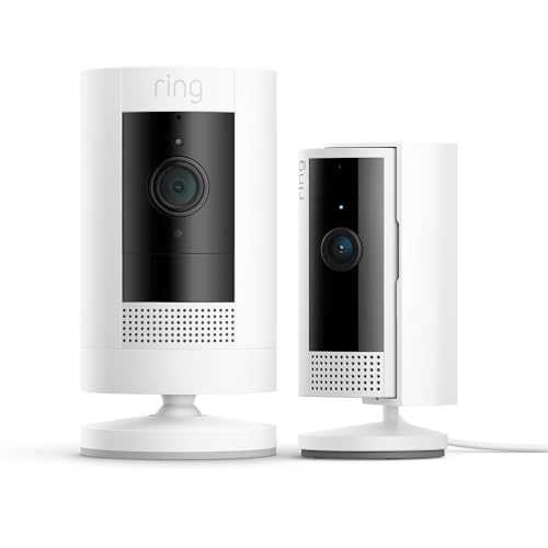 Kit de Cámaras Ring: Exterior con Batería + Interior (2ª Gen) | Vigilancia WiFi HD con Comunicación Bidireccional | 30 Días Gratis de Ring Home