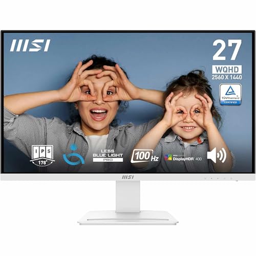 MSI Pro MP273QW E2 - Monitor Profesional WQHD de 27" con Panel IPS, 100Hz, Altavoces Integrados y Diseño Ergonómico