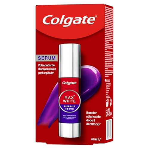 Colgate Max White Sérum Morado 40ml, Blanqueador Dental Instantáneo sin Flúor