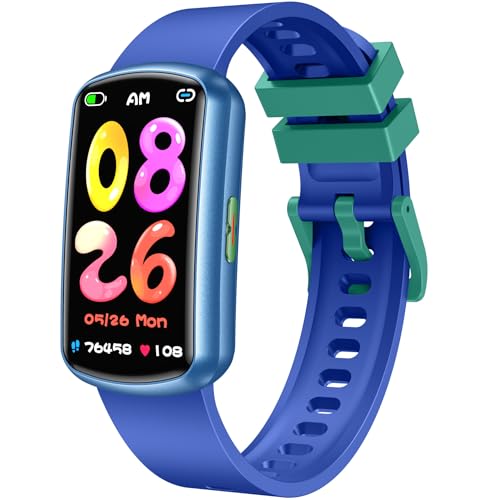 Reloj Inteligente Niños Smartwatch con Deportivo: 1.47" TFT Pantalla Táctil Smart Watch Niña Impermeable IP67 Smartwatch Chico con SpO2 Presión Arterial Sueño Monitorización 200mAh para Android iOS