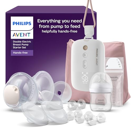 Philips Avent Set Básico de Extractor de Leche Manos Libres, Motor con Gran Capacidad de Succión, Imitación del Ritmo del Bebé, SCD553/11