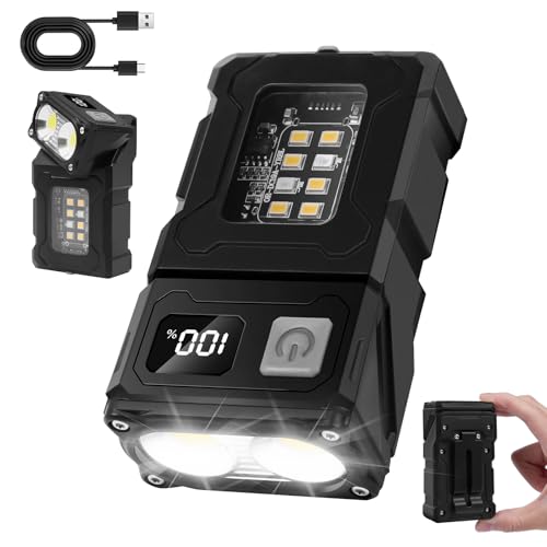 Flintronic Linterna LED Recargable Alta Potencia - 7 Modos, Pantalla LCD, 180° Giratoria, Ideal para Emergencias, Camping y Regalos