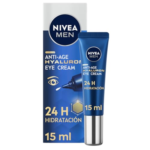 NIVEA MEN Hyaluron Contorno de Ojos Antiedad con Ácido Hialurónico - 15 ml | Crema Reafirmante para Hombres