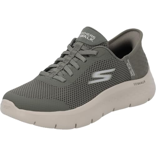 Skechers Go Walk Flex - Tenis sin Cordones para Mujer, Verde -Oliva, 43 EU