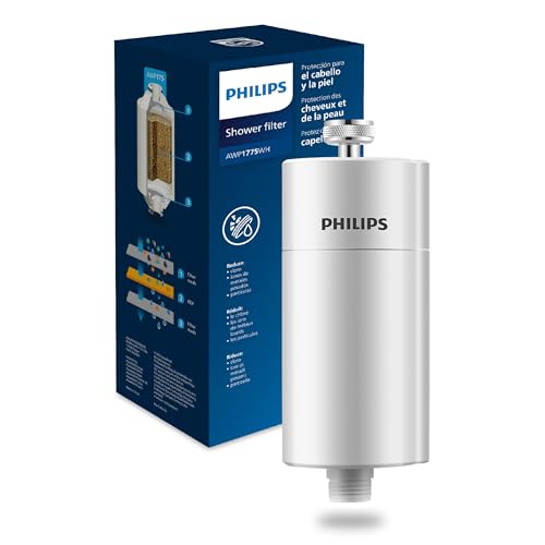 Philips Water Filtro de ducha en línea + 1 cartucho de repuesto - Elimina hasta un 99% del cloro