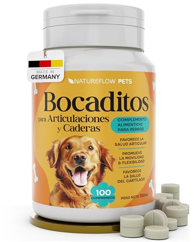 Condroprotector Perros - Suplemento Articulaciones y Cadera con Glucosamina, Condroitina y MSM - 100 Comprimidos - Antiinflamatorio Natural - Made in Germany - Natureflow Pets
