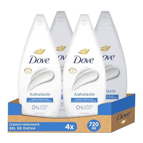 Dove Gel de Ducha Hidratante - Limpieza Delicada para Piel Suave - 720 ml (Pack de 4)