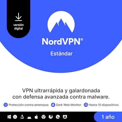 NordVPN Estándar - 1 Año, 10 Dispositivos, Código Digital