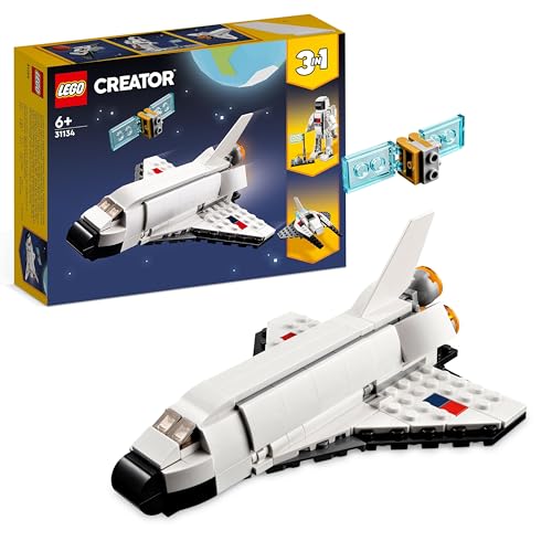 LEGO Creator 3 en 1 Lanzadera Espacial, Figura de Astronauta o Nave de Juguete, Set de Construcción para Niños y Niñas de 6 Años o Más, Regalo Creativo Infantil 31134