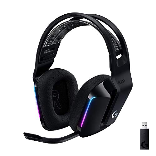 Logitech G G733 Lightspeed - Auriculares Gaming Inalámbricos con Micrófono Blue Vo!CE, RGB LIGHTSYNC y 29h de Batería - Negro