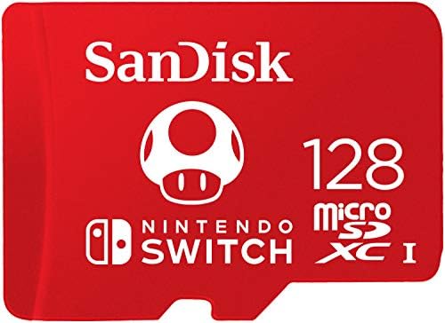 SANDISK Tarjeta microSD para Nintendo Switch - Super Mario Mushroom 128GB (100 MB/s, UHS-I, V30, C10, U3)