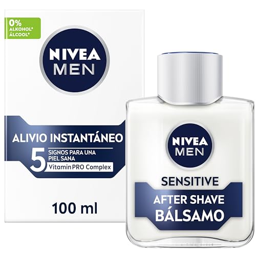 NIVEA MEN Sensitive Bálsamo After Shave - 100 ml | Calma e Hidrata Piel Sensible sin Alcohol