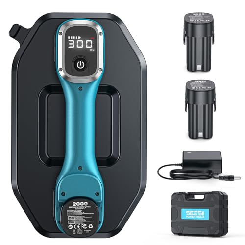 SEESII Eléctrica Ventosa para Azulejos y Vidrio - 300KG de Carga - Ideal para Levantar Baldosas Grandes y Cerámica