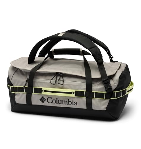 Columbia Landroamer - Bolsa de Lona Unisex de 40 L, Color Gris Pedernal/Negro/Niebla Cítrica, Talla Única