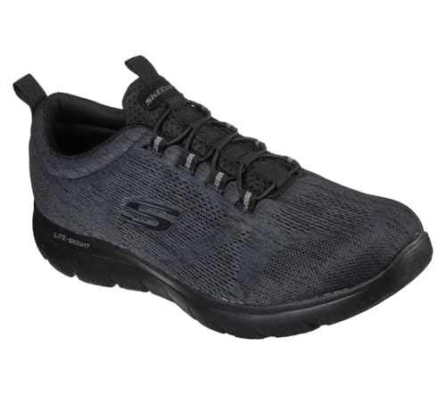Skechers Hombre Summits Louvin - Zapatillas Deportivas Black Mesh/PU/Trim Talla 43 EU