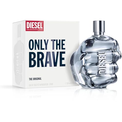 DIESEL Only The Brave EDT 200 ml, Combinación distintiva de Limón Fresco, Romero Aromático y Sensual Madera de Ámbar, El emblema de fuerza y audacia